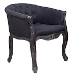 Кресло низкое в стиле прованс Черный Лен Louis French Armchair  варинант исполнения - 1 | Loft Concept во Владивостоке