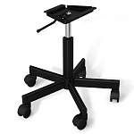 Стул с мягкой серой обивкой из велюра и подъемно-поворотным механизмом на черных колесиках Harper Gray варинант исполнения - 4 | Loft Concept во Владивостоке