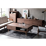 Кофейный стол из дерева с ящиком и нишей для хранения Coffee Walnut Table варинант исполнения - 2 | Loft Concept во Владивостоке