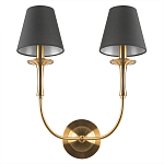 Бра с металлическим основанием бронзового цвета и 2-мя черными конусовидными абажурами Dignity варинант исполнения - 3 | Loft Concept во Владивостоке