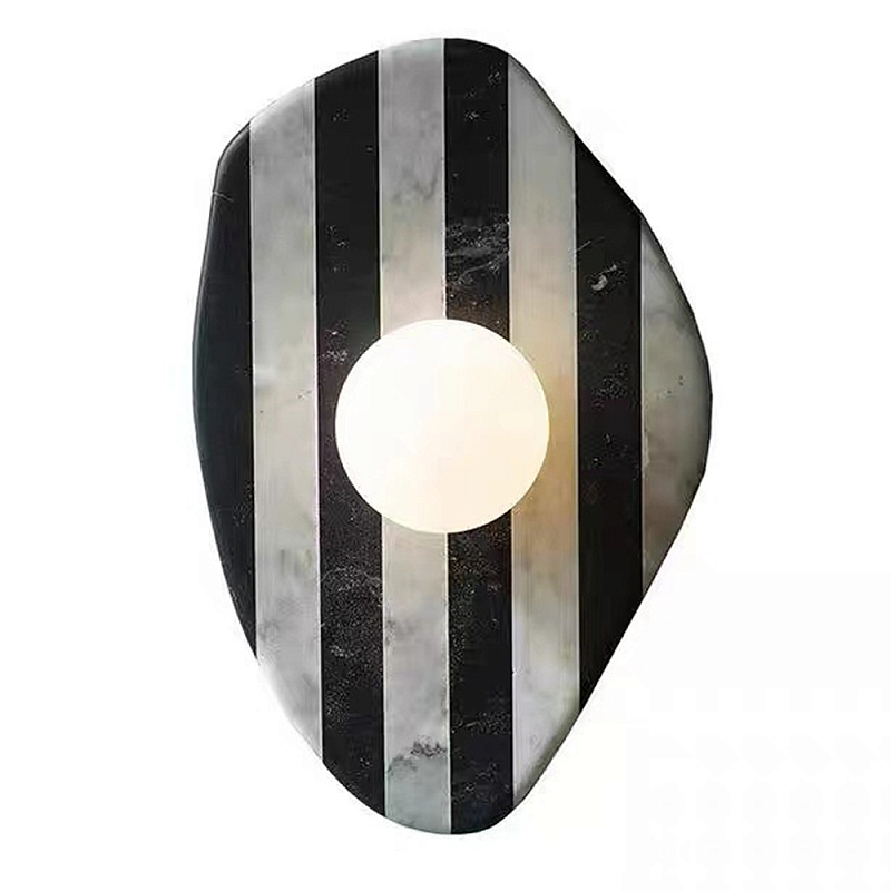 Бра полосатое из мрамора Shaw Marble Lighting Черно-белый Прозрачный Красный Бра полосатое из мрамора Shaw Marble Lighting Черно-белый Прозрачный Красный во Владивостоке | Loft Concept