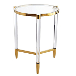 Золотой приставной столик с круглой стеклянной столешницей Weightless Table варинант исполнения - 3 | Loft Concept во Владивостоке