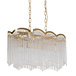 Люстра прямоугольная на цепях с прозрачными трубками и волнистым краем Nembus варинант исполнения - 1 | Loft Concept во Владивостоке