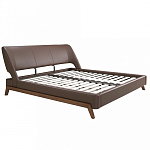 Кровать двуспальная с изголовьем из экокожи шоколадно-коричневого цвета Modern Look варинант исполнения - 2 | Loft Concept во Владивостоке