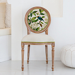 Стул бежевый из натурального бука с изображением птиц и цветов Blooming White Magnolias варинант исполнения - 3 | Loft Concept во Владивостоке