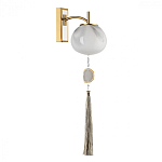 Бра с шарообразным плафоном из белого стекла с подвеской из камня Agatelle варинант исполнения - 1 | Loft Concept во Владивостоке