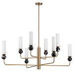 Люстра на штанге с 8-ю цилиндрическими матовыми плафонами и шарами из камня Orb Essence варинант исполнения - 4 | Loft Concept во Владивостоке