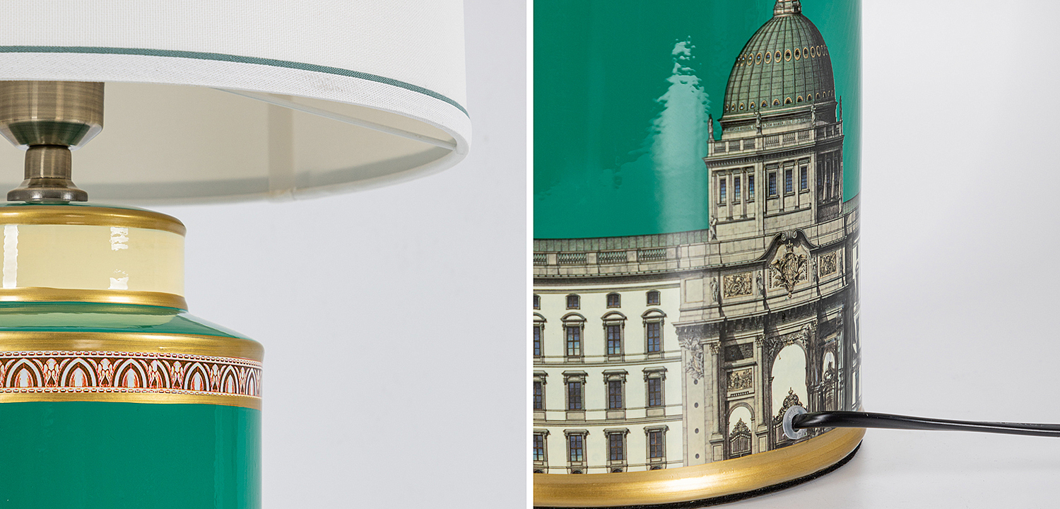 Настольная лампа Old Town Green Lampshade Настольная лампа Old Town Green Lampshade - Loft-Concept во Владивостоке