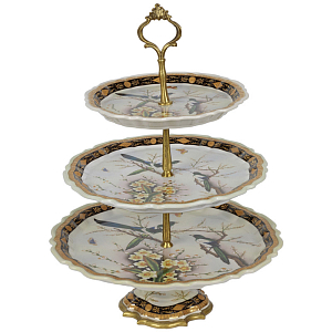 Блюдо трехъярусное Magpies on Cherry Blossom