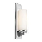 Бра для ванных комнат с белым цилиндрическим плафоном на прямоугольном основании цвета хром Feiss варинант исполнения - 1 | Loft Concept во Владивостоке