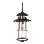 Уличный настенный светильник с цилиндрическим плафоном и изогнутым кованым каркасом Elysian Lanterns варинант исполнения - 2 | Loft Concept во Владивостоке