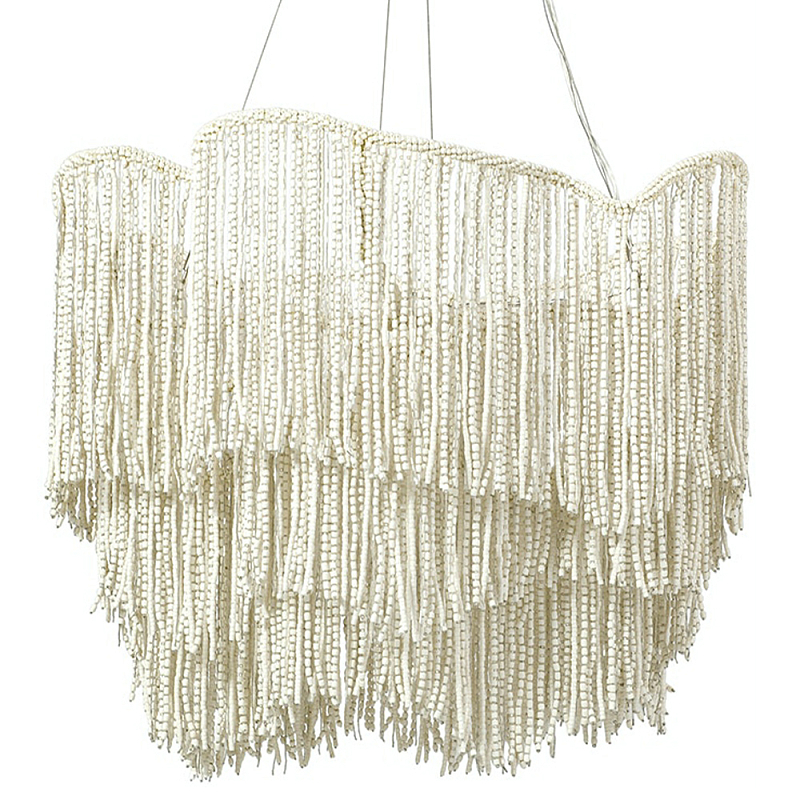 Люстра Cream Color Beads Fringe Chandelier Кремовый Люстра Cream Color Beads Fringe Chandelier Кремовый во Владивостоке | Loft Concept