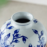 Ваза с бело-синей росписью и изображением цветов Blue & White Ornament варинант исполнения - 3 | Loft Concept во Владивостоке