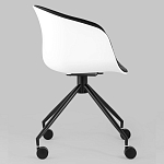 Офисное кресло из пластика с мягким сиденьем Eggshell Black варинант исполнения - 3 | Loft Concept во Владивостоке