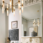 Люстра золотая с 16-ю тонкими цилиндрическими плафонами Shoulders варинант исполнения - 2 | Loft Concept во Владивостоке