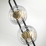 Подвесной светильник с 2-мя прозрачными стеклянными плафонами и золотистыми центральными вставками Virelia  варинант исполнения - 6 | Loft Concept во Владивостоке