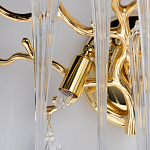 Бра золотого цвета с разветвленными ветвями и длинными прозрачными подвесками в форме стеклянных сосулек Droplet Chandelier варинант исполнения - 6 | Loft Concept во Владивостоке