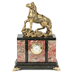 Часы настольные из натурального камня с декором в виде коня Horse Stone Clock варинант исполнения - 3 | Loft Concept во Владивостоке