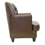 Кресло кожаное c мягкими подлокотниками на 4-х деревянных ножках из массива березы Joseph Armchair brown варинант исполнения - 1 | Loft Concept во Владивостоке