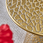 Журнальный столик с конусообразной основой и текстурной поверхностью золотого цвет Ethnic Metal варинант исполнения - 2 | Loft Concept во Владивостоке