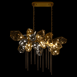 Люстра подвесная с 22-мя гранёными стеклянными плафонами с вертикальными подвесками Gilded Mirage  варинант исполнения - 3 | Loft Concept во Владивостоке