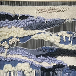 Современное ткачество гобелен в синих оттенках Blue Undine II варинант исполнения - 1 | Loft Concept во Владивостоке