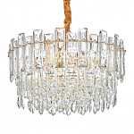 Круглая люстра с хрустальными подвесками на золотистом каркасе Gorgeous Crystal Light варинант исполнения - 4 | Loft Concept во Владивостоке