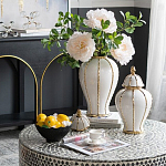 Ваза с золотыми полосами на белом фоне Chinoiserie Ceramics варинант исполнения - 3 | Loft Concept во Владивостоке