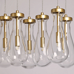 Люстра с 9-ю прозрачными стеклянными плафонами в форме капли Lucid Rain  варинант исполнения - 4 | Loft Concept во Владивостоке