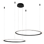 Люстра подвесная светодиодая с двумя черными кольцами Ring Horizontal варинант исполнения - 2 | Loft Concept во Владивостоке