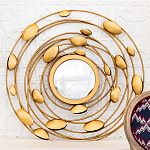 Зеркало в круглой раме украшенной раковинами с жемчугом Pearl in the Gleam варинант исполнения - 2 | Loft Concept во Владивостоке