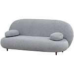 Двухместный диван с мягкой обивкой из ткани серый на деревянных ножках Michael Sofa Grey варинант исполнения - 2 | Loft Concept во Владивостоке