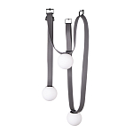 Подвесной светильник с серыми кожаными ремнями и белыми стеклянными плафонами в виде шаров Flos Wireline Lighting варинант исполнения - 3 | Loft Concept во Владивостоке