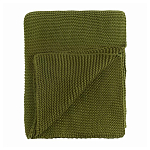 Плед из хлопка жемчужной вязки оливкового цвета Waffle Comfort варинант исполнения - 1 | Loft Concept во Владивостоке