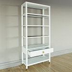 Стеллаж Elsa Dreams White со стеклянными полками и ящиком варинант исполнения - 3 | Loft Concept во Владивостоке