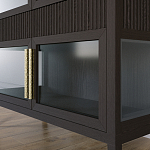 Витрина Primo со стеклянными фасадами и 2 ящиками Темный орех варинант исполнения - 3 | Loft Concept во Владивостоке