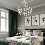 Люстра подвесная из металла с прозрачными подвесками из хрусталя Quasar 93 варинант исполнения - 14 | Loft Concept во Владивостоке