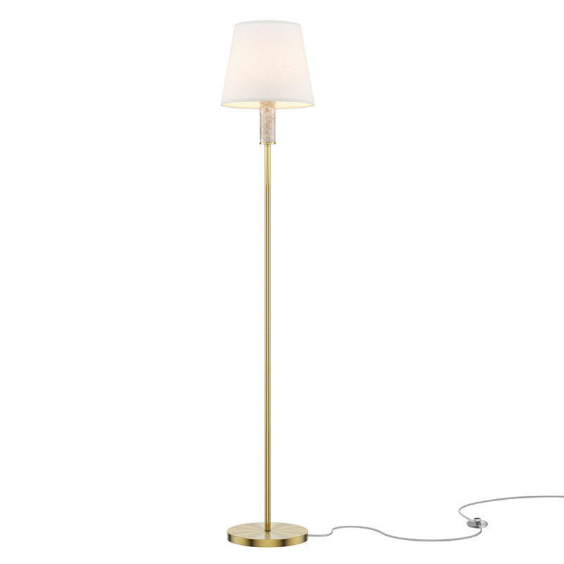 Напольный светильник Lira E27 Латунь Белый Серый во Владивостоке | Loft Concept 