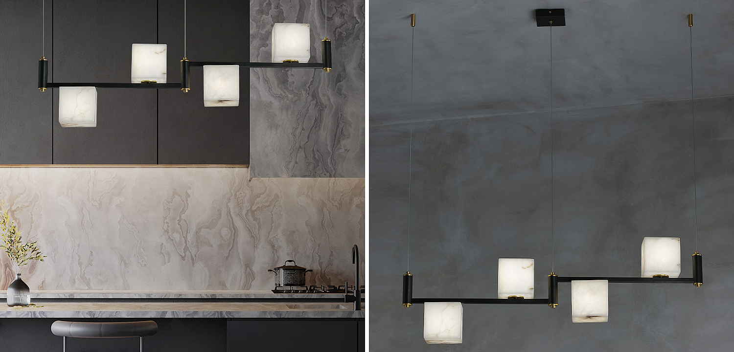 Люстра Marble Cubes Modern Light Chandelier 4 плафона Люстра Marble Cubes Modern Light Chandelier 4 плафона - Loft-Concept во Владивостоке
