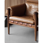 Кресло с деревянным каркасом и обивкой из натуральной кожи Medieval Furniture варинант исполнения - 4 | Loft Concept во Владивостоке