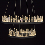 Люстра с двумя кольцами черного цвета с хрустальными элементами QUARTZ CRYSTAL варинант исполнения - 5 | Loft Concept во Владивостоке