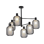 Люстра потолочная с абажурами из металлической сетки Loft Grid Pendant Gold варинант исполнения - 4 | Loft Concept во Владивостоке