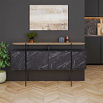 Комод с цветом фасада черный мрамор с деревянной столешницей на металлических ножках HANLEY CONSOLE HITIT BENDIR варинант исполнения - 1 | Loft Concept во Владивостоке