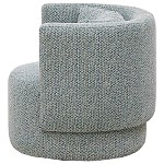 Дизайнерское мягкое кресло с круглой мягкой спинкой в голубой пестрой обивке Roux Round Armchair варинант исполнения - 2 | Loft Concept во Владивостоке