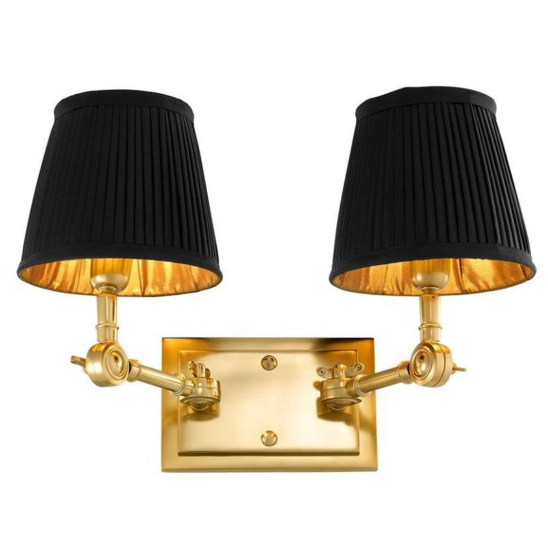 Бра Wall Lamp Wentworth Double Gold+Black Глянцевое золото Черный Бра Wall Lamp Wentworth Double Gold+Black Глянцевое золото Черный во Владивостоке | Loft Concept
