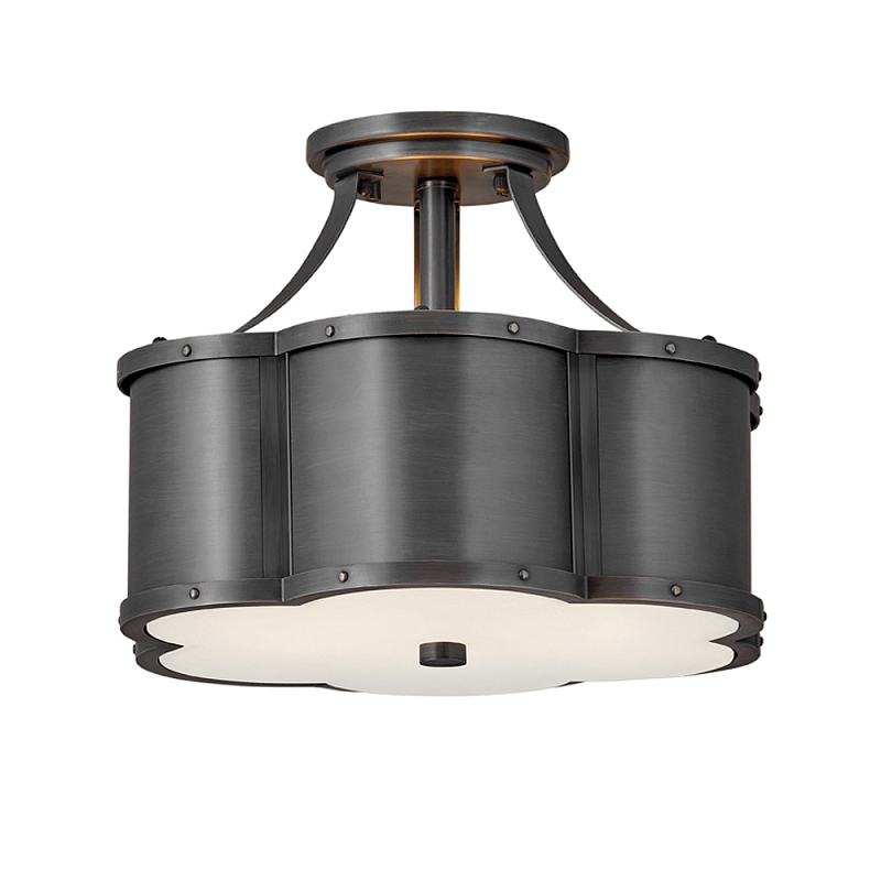 Потолочный светильник с декоративными заклепками Hinkley  Латунь Белый Черный Никель во Владивостоке | Loft Concept 