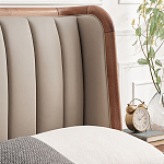 Кровать двуспальная с мягким изголовьем Moon Walnut Bed варинант исполнения - 6 | Loft Concept во Владивостоке