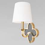 Бра с белым текстильным абажуром и фигурным основанием с зеркальной вставкой Vitorino варинант исполнения - 1 | Loft Concept во Владивостоке