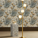 Торшер с золотым каркасом в виде стебля с листьями Inspired by Nature варинант исполнения - 4 | Loft Concept во Владивостоке