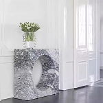 Дизайнерский журнальный стол квадратной формы с круглой нишей Guxawar варинант исполнения - 2 | Loft Concept во Владивостоке